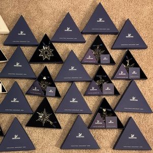Lot of 8 Authentic Swarovski Annual Snowflake/Star Ornaments: 2003-2010